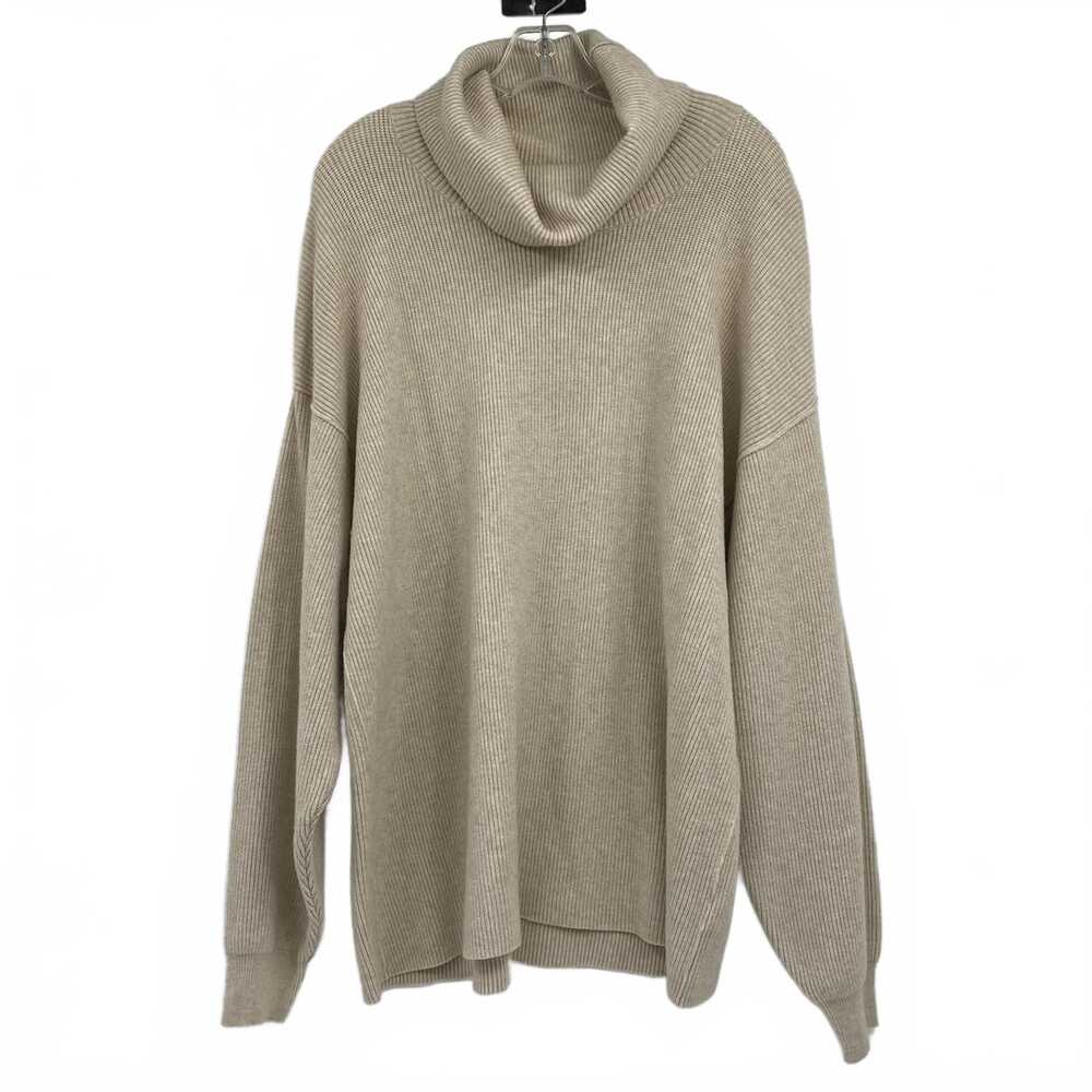 Free People Beige Turtleneck Knit Sweater | Womens L